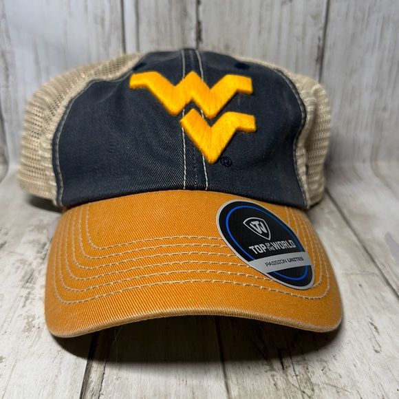 Top of the World Other - Men's Top of the World Navy West Virginia Mountaineers Offroad Trucker Adjustabl